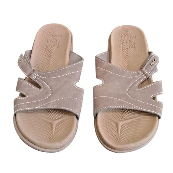 Kuailu Size 9.5 Vegan Leather Sandals Open Toe Adjustable Buckle Memory Foam - Picture 2 of 10